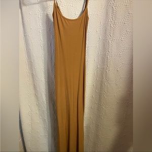 SKIMS Soft Lounge Rib Long Slip Dress in Camel